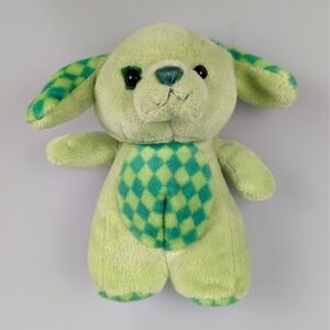 Vtg Ganz Webkinz Lil'Kinz Checkers The Green Dog Puppy Plush Stuffed Animal Toy